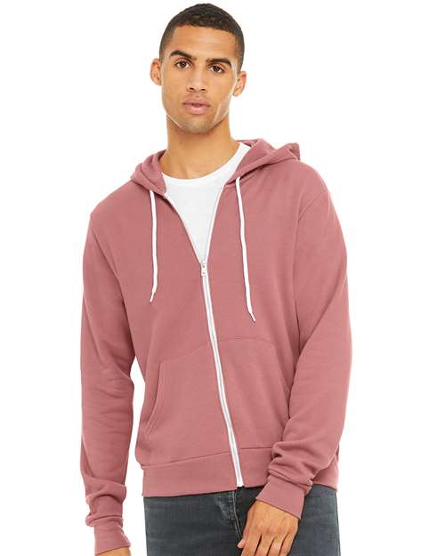Sponge Fleece Full-Zip Hoodie - Mauve -   -